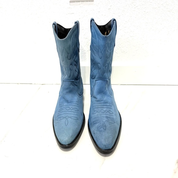 Nicole Light Blue leather Western Boots 9 - Picture 9 of 9